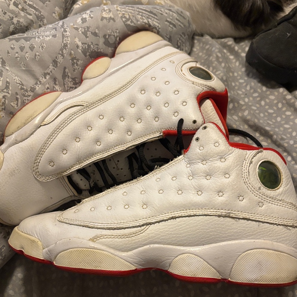 Jordan Red and White Sneakers
